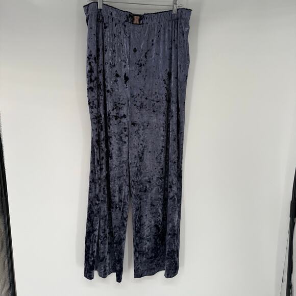 Savage X Fenty Whiskey Room Velvet Sleep Bottoms Men's Sze XL Navy Blue Straight - Picture 2 of 9